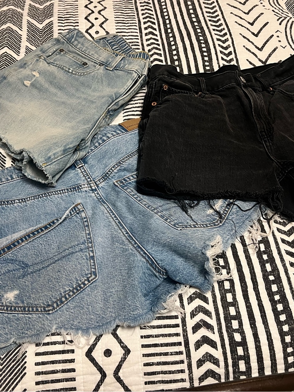 American Eagle Outfitters Women’s Jean Shorts - Light Blue, Medium Blue, Black